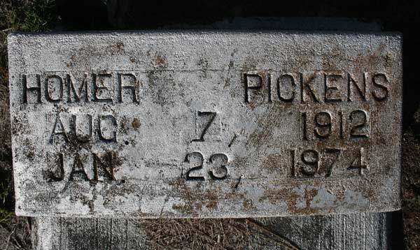 Homer Pickens Gravestone Photo