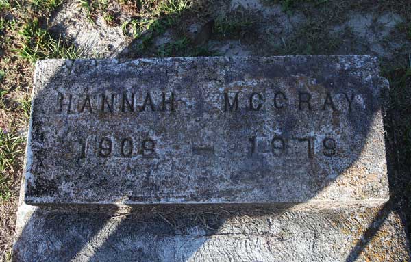 Hannah McCray Gravestone Photo