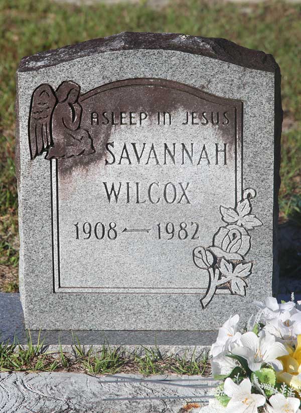 Savannah Wilcox Gravestone Photo