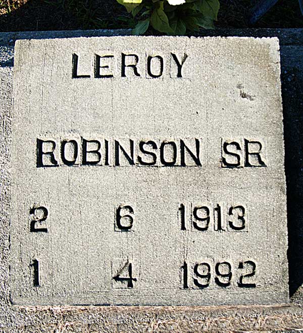 Leroy Robinson Gravestone Photo