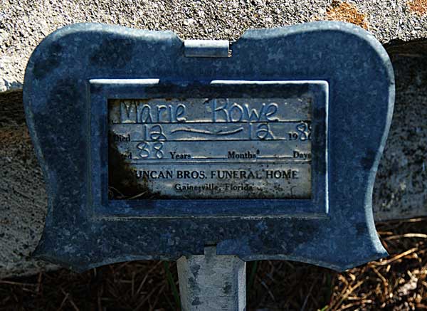 Marie Rowe Gravestone Photo