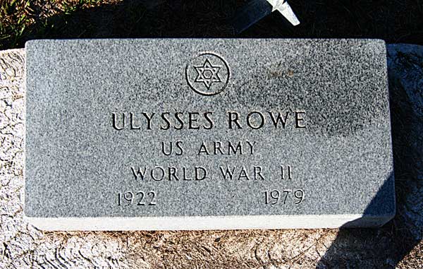 Ulysses Rowe Gravestone Photo