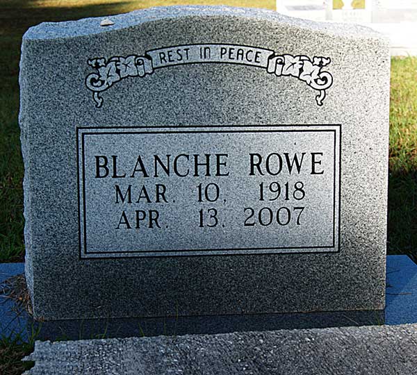 Blanche Rowe Gravestone Photo