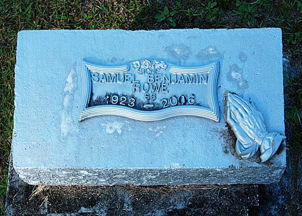 Samuel Benjamin Rowe Gravestone Photo