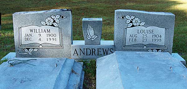 William & Louise Andrews Gravestone Photo