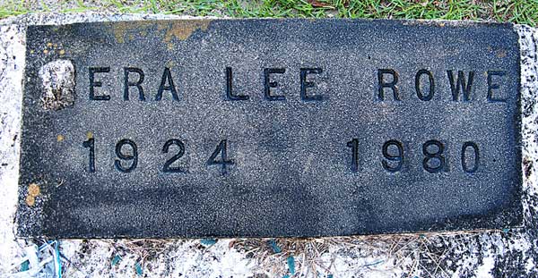 Vera Lee Rowe Gravestone Photo