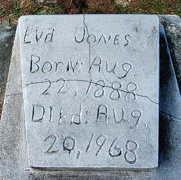 Eva Jones Gravestone Photo