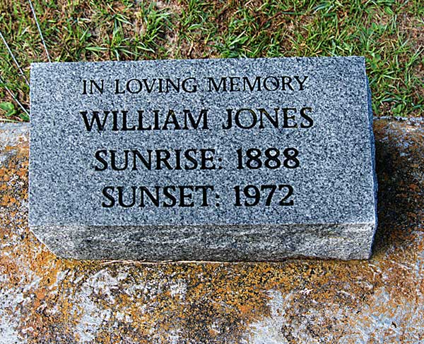 William Jones Gravestone Photo