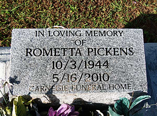 Rometta Pickens Gravestone Photo