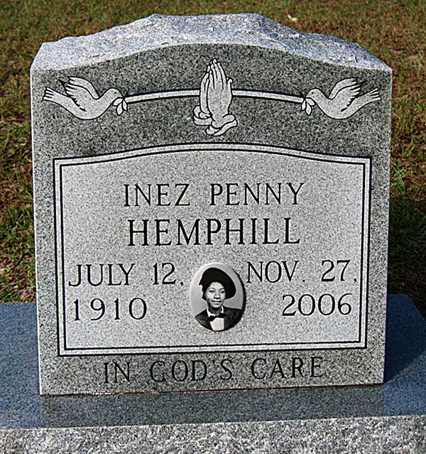 Inez Penny Hemphill Gravestone Photo