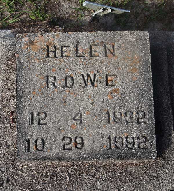 Helen Rowe Gravestone Photo