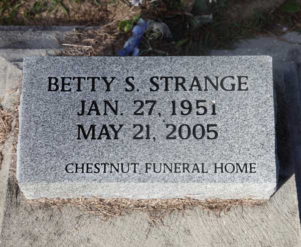 Betty S. Strange Gravestone Photo