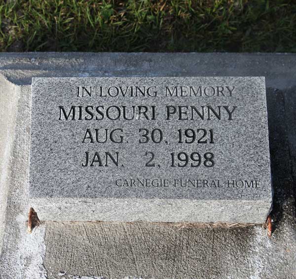 Missouri Penny Gravestone Photo