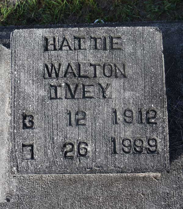 Hattie Walton Ivey Gravestone Photo
