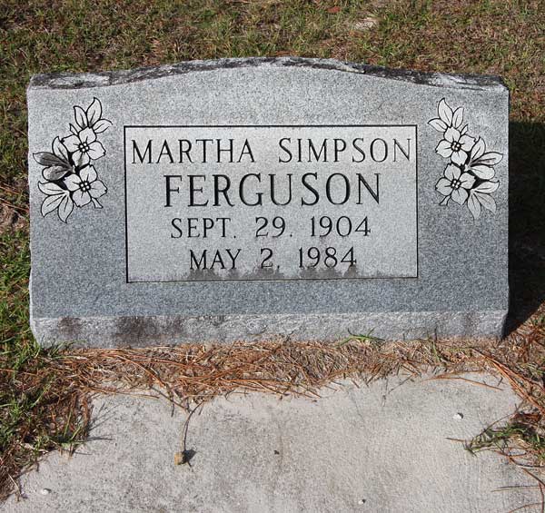 Martha Simpson Ferguson Gravestone Photo
