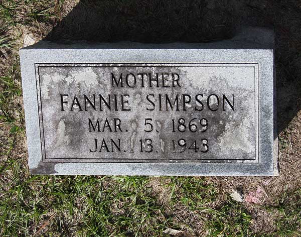 Fannie Simpson Gravestone Photo