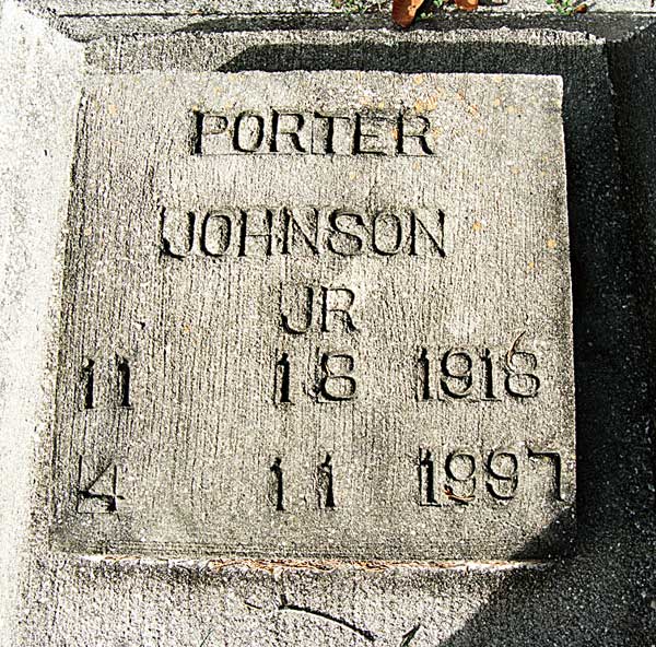 Porter Johnson Gravestone Photo