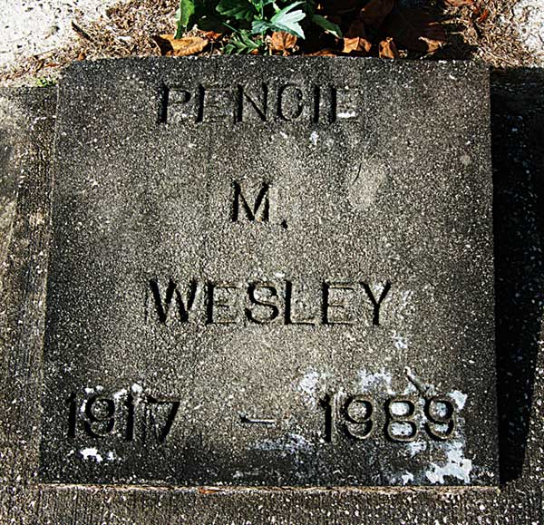 Pencie M. Wesley Gravestone Photo