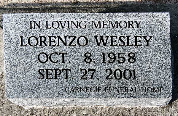 Lorenzo Wesley Gravestone Photo