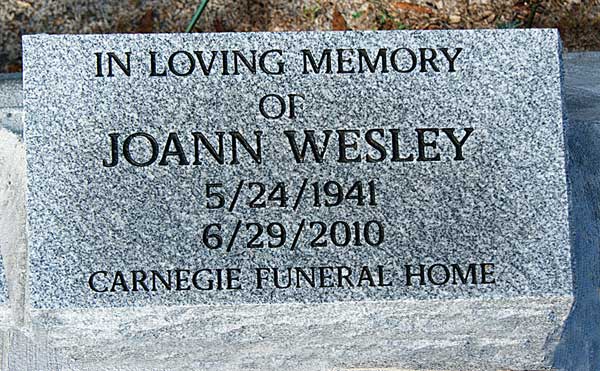 Joann Wesley Gravestone Photo