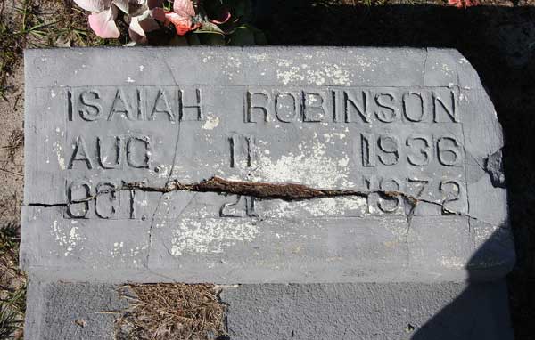 Isaiah Robinson Gravestone Photo