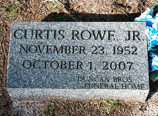 Curtis Rowe Gravestone Photo