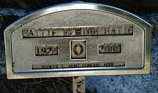 Mattie Newton Batie Gravestone Photo