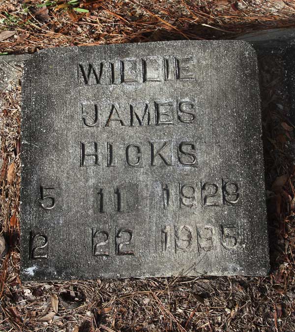 Willie James Hicks Gravestone Photo