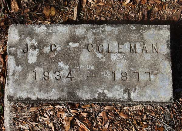 J.C. Coleman Gravestone Photo