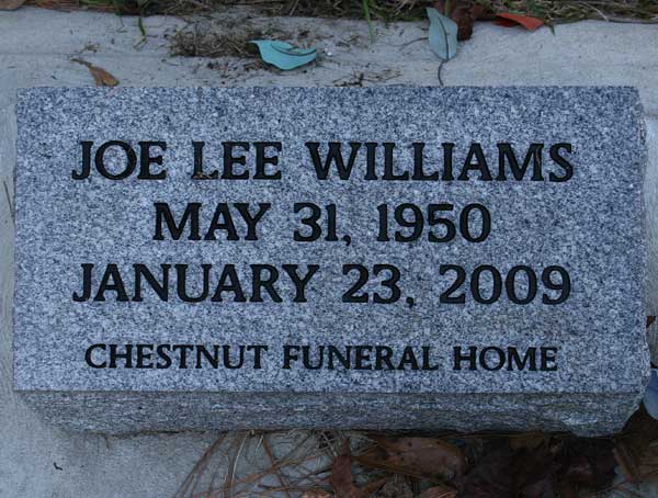 Joe Lee Williams Gravestone Photo