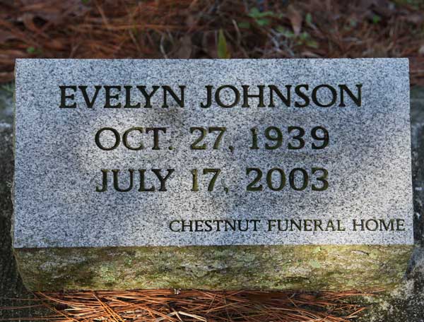 Evelyn Johnson Gravestone Photo