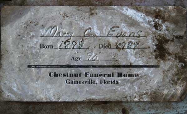 Mary C. Evans Gravestone Photo