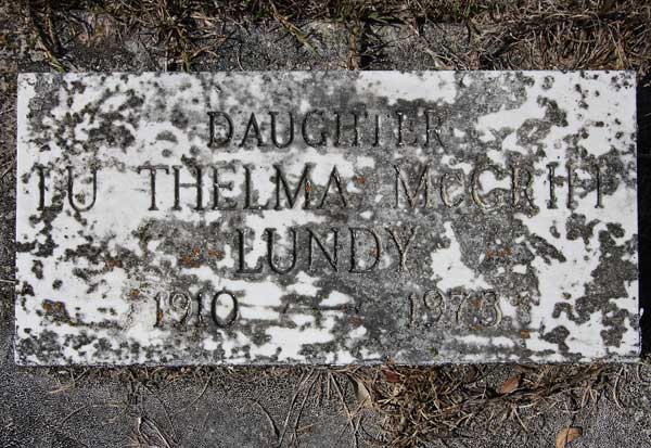 Lu Thelma McGriff Lundy Gravestone Photo