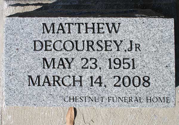 Matthew DeCoursey Gravestone Photo