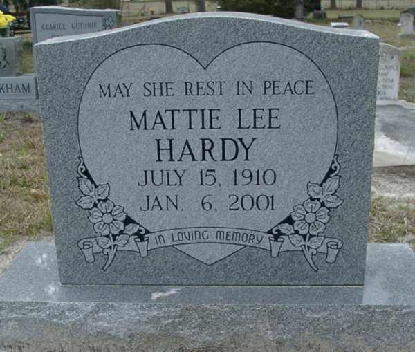 Mattie Lee Hardy Gravestone Photo