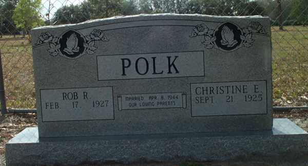 Rob R. & Christine E. Polk Gravestone Photo