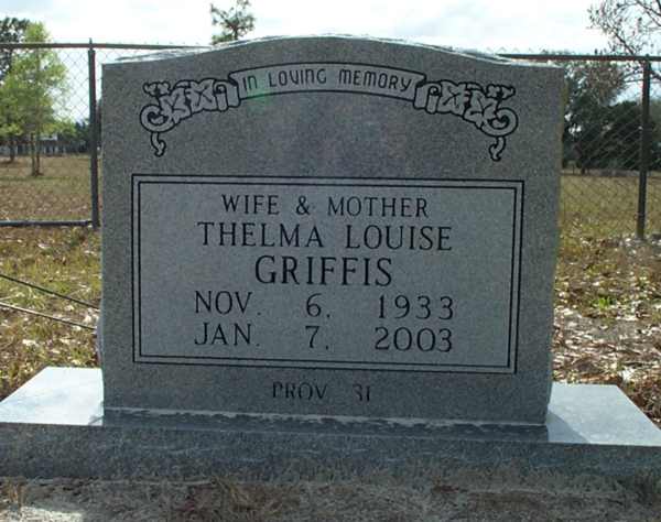 Thelma Louise Griffis Gravestone Photo