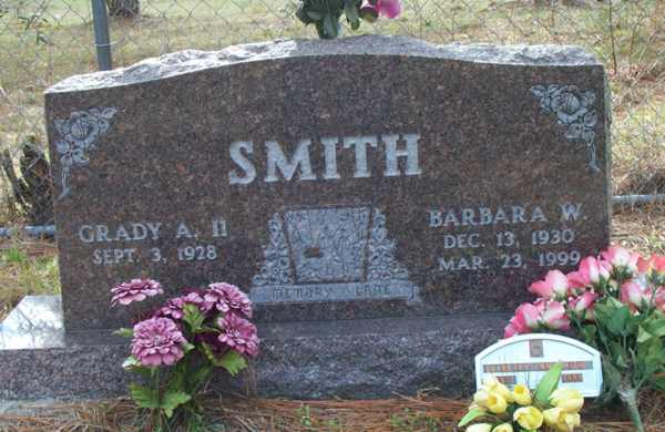 Grady A. & Barbara W. Smith Gravestone Photo