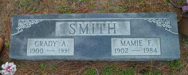 Grady A. & Mamie F. Smith Gravestone Photo