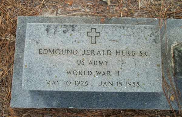 Edmound Jerald Herb Gravestone Photo