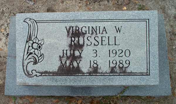Virginia W. Russell Gravestone Photo