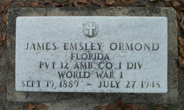 James Emsley Ormond Gravestone Photo