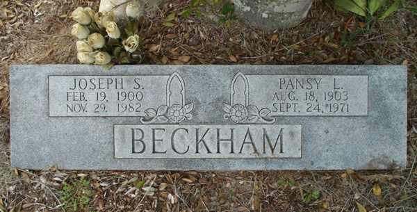 Joseph S. & Pansy L. Beckham Gravestone Photo