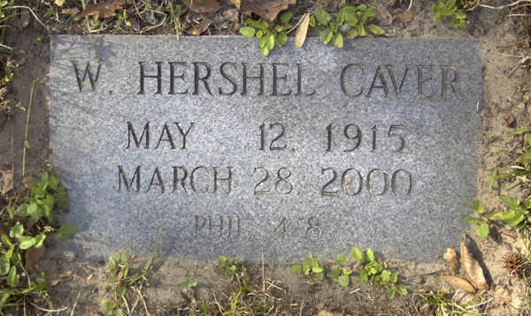W. Hershel Caver Gravestone Photo