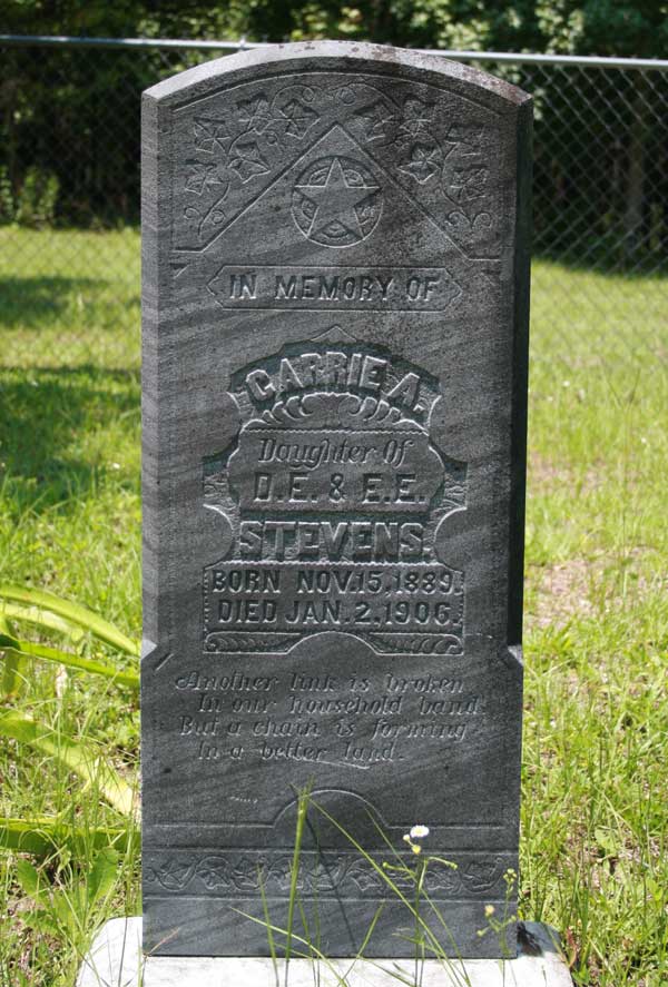 Carrie A. Stevens Gravestone Photo