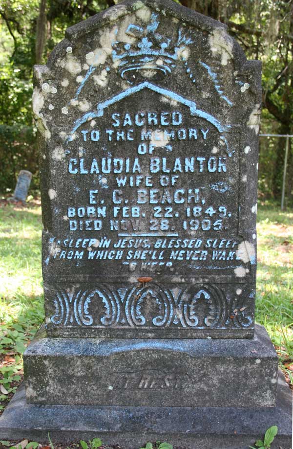 Claudia Blanton Beach Gravestone Photo