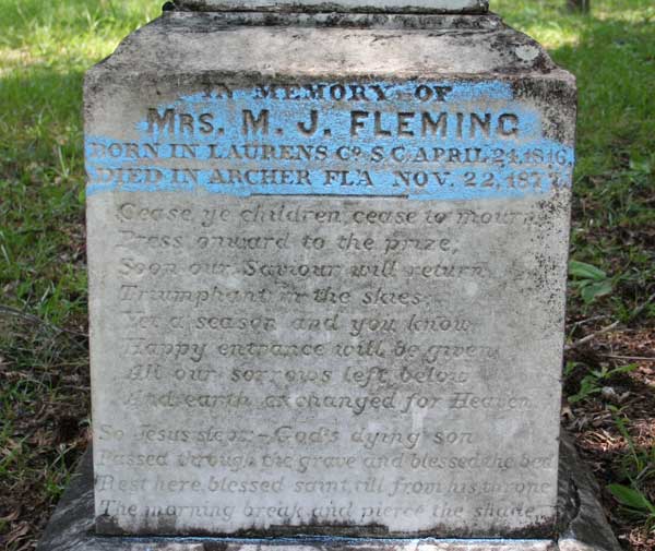 M.J. Fleming Gravestone Photo
