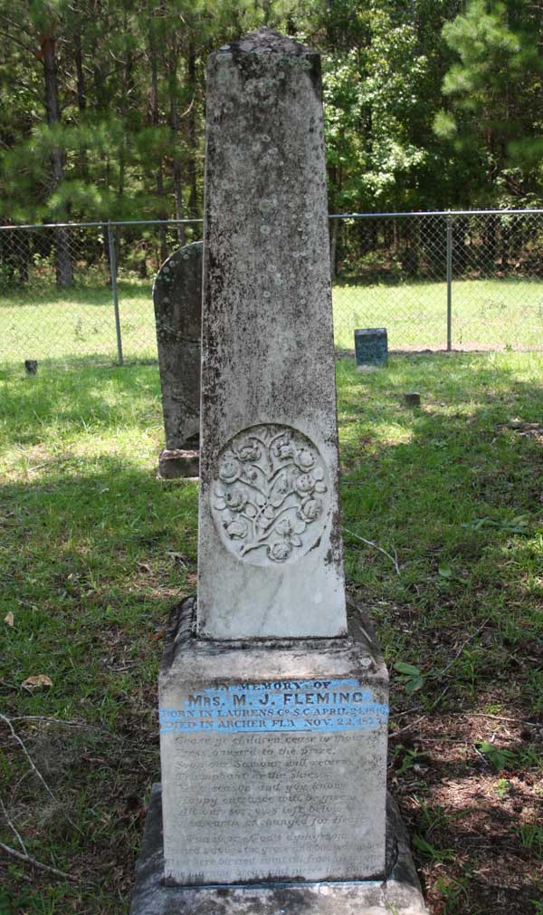 M.J. Fleming Gravestone Photo