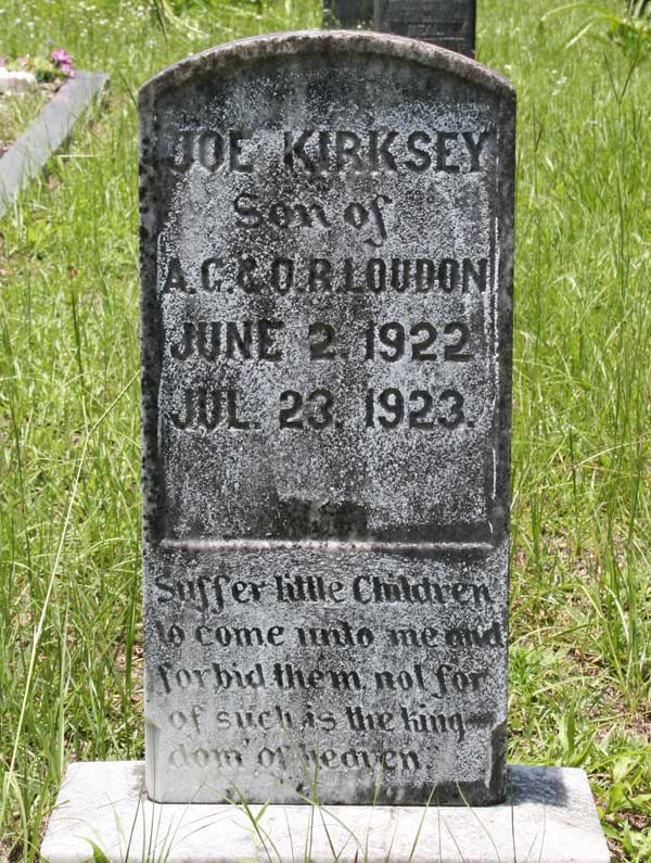 Joe Kirksey Loudon Gravestone Photo