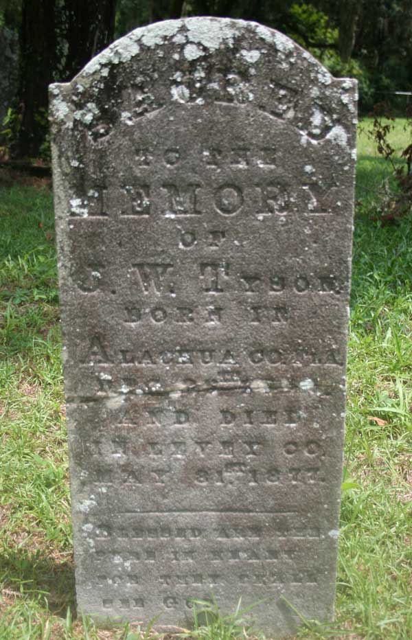 J.W. Tyson Gravestone Photo